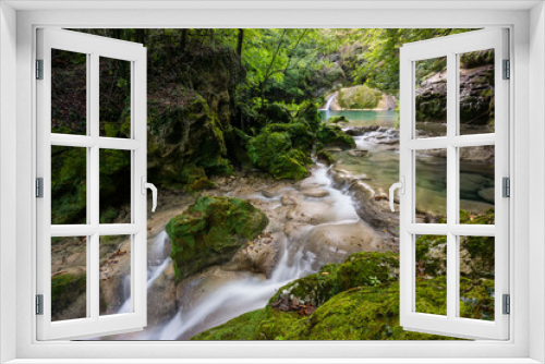 Fototapeta Naklejka Na Ścianę Okno 3D - nacedero del rio Urederra, parque natural de Urbasa-Andia,comunidad foral de Navarra, Spain