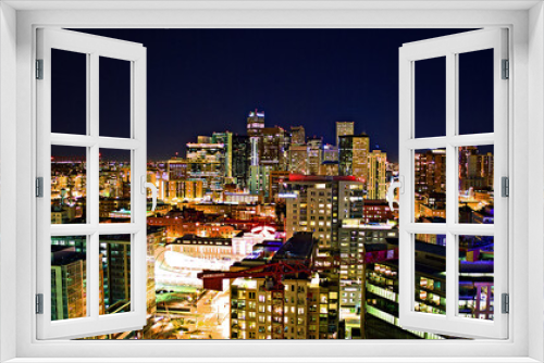 Fototapeta Naklejka Na Ścianę Okno 3D - Downtown Denver at Night Colorful