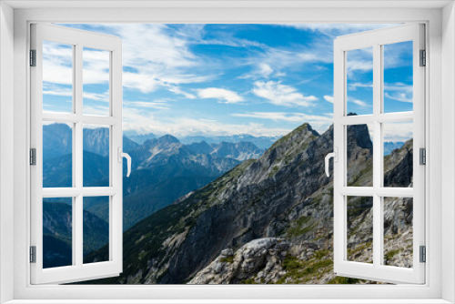 Fototapeta Naklejka Na Ścianę Okno 3D - mountain panorama view from the karwendel mountains, bavaria, germany