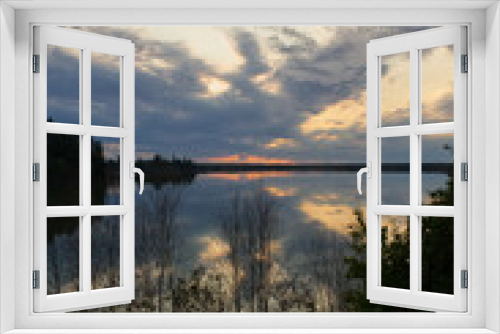 Fototapeta Naklejka Na Ścianę Okno 3D - Sunset over Astotin Lake, Elk Island National Park