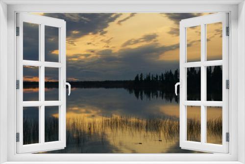 Fototapeta Naklejka Na Ścianę Okno 3D - Colorful Sunset over Astotin Lake, Elk Island National Park