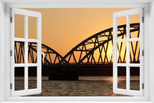 Fototapeta Naklejka Na Ścianę Okno 3D - Vildsund Bridge, Morsø backlight