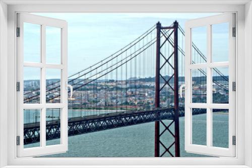 Fototapeta Naklejka Na Ścianę Okno 3D - 25 de Abril bridge in Almada, Portugal