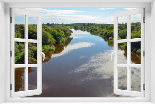 Fototapeta Naklejka Na Ścianę Okno 3D - Russian landscape. Dnieper river in the vicinity of Gusino. Smolensk city, Smolensk Oblast, Russia.