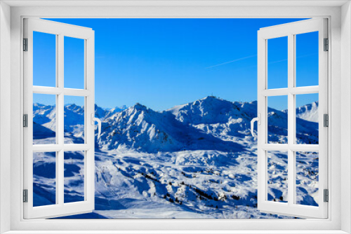 Fototapeta Naklejka Na Ścianę Okno 3D - View of La Plagne Ski Area, France