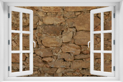 Fototapeta Naklejka Na Ścianę Okno 3D - texture di muro di sassi marroni