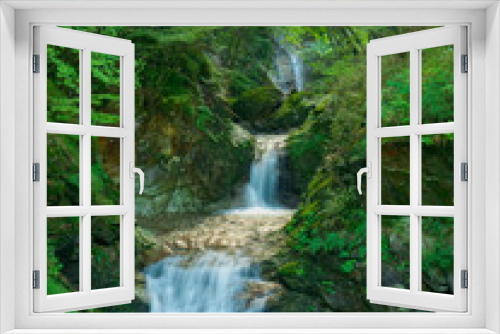 Fototapeta Naklejka Na Ścianę Okno 3D - Waterfalls in the forest on mountain (Tochigi, Japan)
