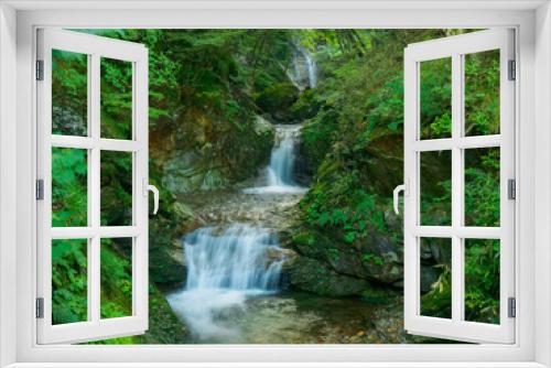 Fototapeta Naklejka Na Ścianę Okno 3D - Waterfalls in the forest on mountain (Tochigi, Japan)