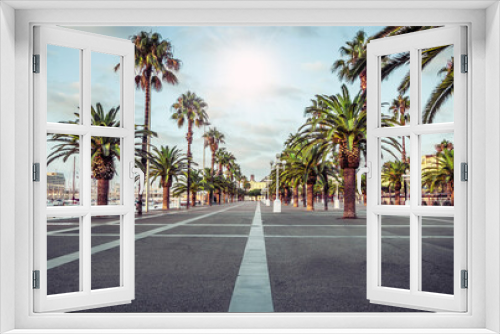 Fototapeta Naklejka Na Ścianę Okno 3D - promenade In the streets of Barcelona Spain.