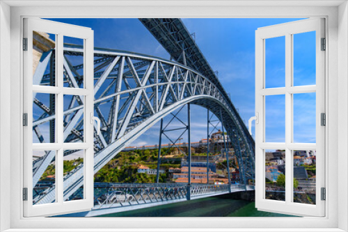 Fototapeta Naklejka Na Ścianę Okno 3D - Dom Luis I Bridge, a double-deck bridge across the River Douro in Porto, Portugal
