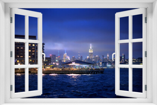 Fototapeta Naklejka Na Ścianę Okno 3D - New York city skyline at night. USA