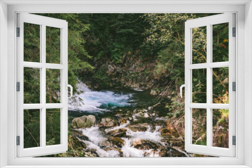 Fototapeta Naklejka Na Ścianę Okno 3D - view of waterfall in forest