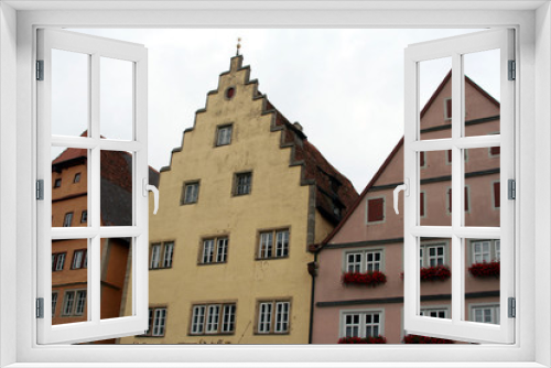 Fototapeta Naklejka Na Ścianę Okno 3D - Town Square, Rothenburg ob der Tauber, medieval old town