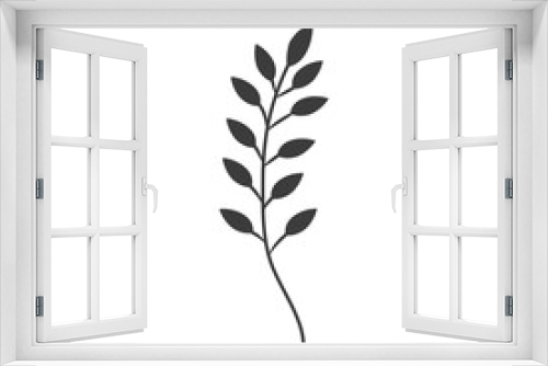 Fototapeta Naklejka Na Ścianę Okno 3D - rowan leaf icon, silhouette style