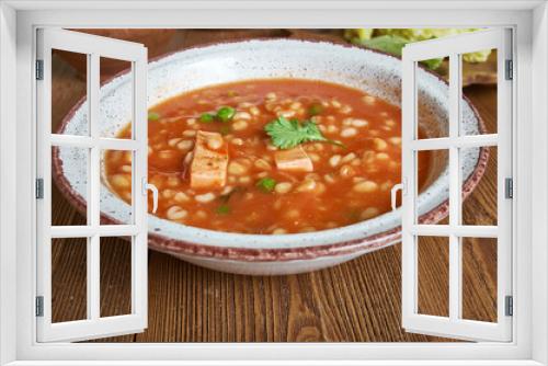 Fototapeta Naklejka Na Ścianę Okno 3D - Sicilian Tomato Barley Soup