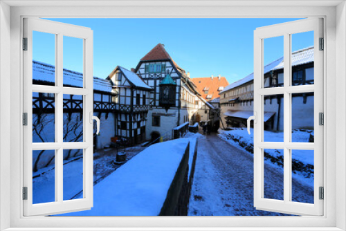 Fototapeta Naklejka Na Ścianę Okno 3D - Teil des Innenhofes der Wartburg in Eisenach. Wartburg, UNESCO Weltkulturerbe, Deutschland, Europa