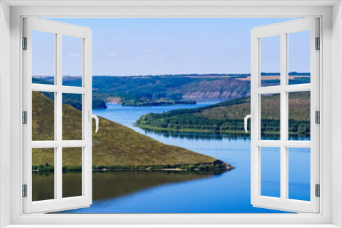 Fototapeta Naklejka Na Ścianę Okno 3D - beautiful panorama landscape view of the mountains and the Dniester river Bakota