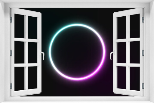 Fototapeta Naklejka Na Ścianę Okno 3D - 
Neon blue pink circle glowing abstraction