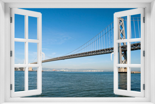 Fototapeta Naklejka Na Ścianę Okno 3D - Suspension Oakland Bay Bridge in San Francisco to Yerba Buena Is