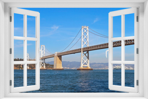 Fototapeta Naklejka Na Ścianę Okno 3D - Suspension Oakland Bay Bridge in San Francisco to Yerba Buena