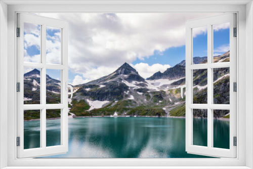 Fototapeta Naklejka Na Ścianę Okno 3D - Alpine water reservoirs - Weißsee