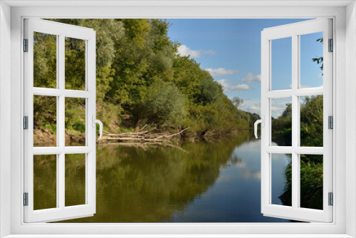 Fototapeta Naklejka Na Ścianę Okno 3D - 
Summer fishing on the Desna river, beautiful panorama. 