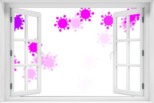 Fototapeta Naklejka Na Ścianę Okno 3D - Light pink vector backdrop with virus symbols.