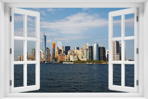 Fototapeta Naklejka Na Ścianę Okno 3D - city skyline new york manhattan