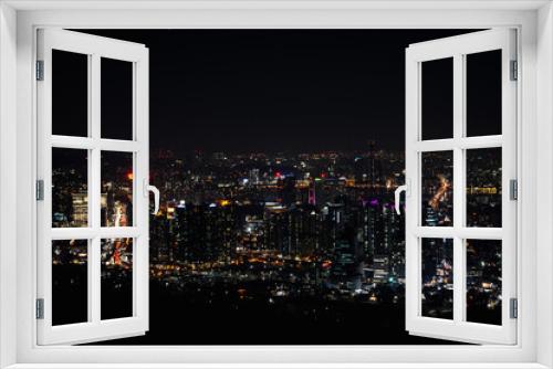 Fototapeta Naklejka Na Ścianę Okno 3D - Night cityscape in Seoul, South Korea