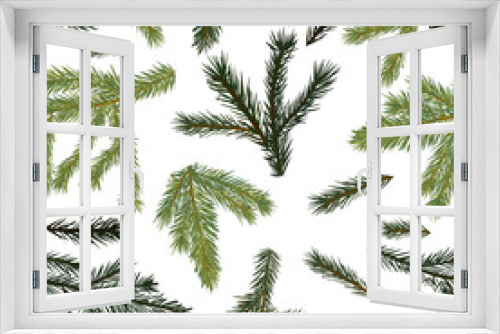 Fototapeta Naklejka Na Ścianę Okno 3D - Fir twigs seamless background. seamless pattern . Spruce branches. Vector illustration