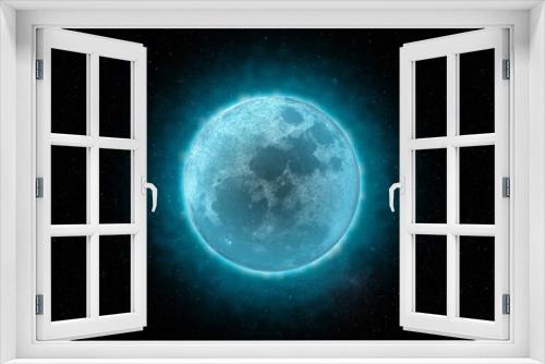 Fototapeta Naklejka Na Ścianę Okno 3D - blue lunar eclipse and full moon