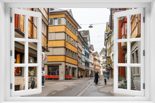 Fototapeta Naklejka Na Ścianę Okno 3D - The Classical of Appenzell in the morning , Charming city in Switzerland