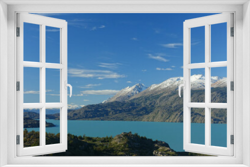 Fototapeta Naklejka Na Ścianę Okno 3D - Landscape view of glacial lake Lago O'Higgins in Chile Patagonia