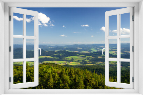 Fototapeta Naklejka Na Ścianę Okno 3D - Widok ze szczytu Lubania na Pieniny. 