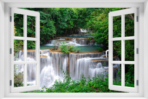 Fototapeta Naklejka Na Ścianę Okno 3D - Beautiful waterfall at Thailand (Huay Mae Khamin)