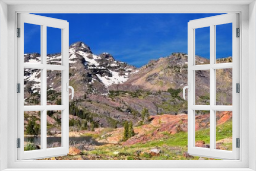 Fototapeta Naklejka Na Ścianę Okno 3D - Lake Blanche Hiking Trail panorama views. Wasatch Front Rocky Mountains, Twin Peaks Wilderness,  Wasatch National Forest in Big Cottonwood Canyon in Salt Lake County Utah. United States.