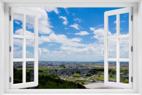 Fototapeta Naklejka Na Ścianę Okno 3D - 岐阜県揖斐郡大野町から眺める濃尾平野の眺望