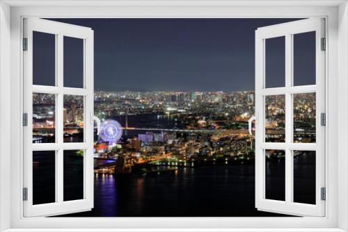 Fototapeta Naklejka Na Ścianę Okno 3D - 大阪ベイエリアの夜景