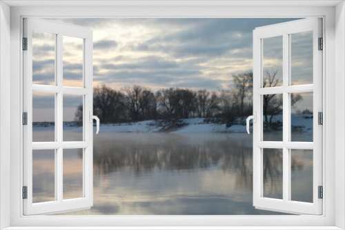 Fototapeta Naklejka Na Ścianę Okno 3D - river in winter