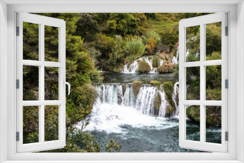 Fototapeta Naklejka Na Ścianę Okno 3D - Waterfall in the Krka National Park in Croatia