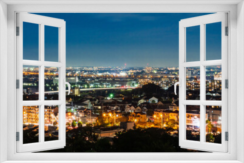 Fototapeta Naklejka Na Ścianę Okno 3D - 東京郊外の住宅地　夜景