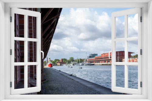 Fototapeta Naklejka Na Ścianę Okno 3D - Lübeck Hafen Lübecker Hafen Hafenhalle Schiffe