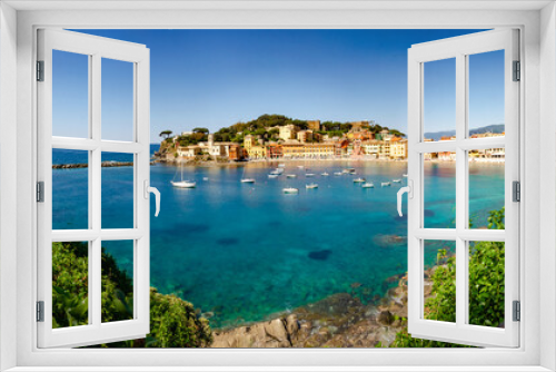 Fototapeta Naklejka Na Ścianę Okno 3D - View of Spiaggia Baia del Silenzio - Liguria, Italy
