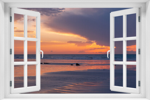 Fototapeta Naklejka Na Ścianę Okno 3D - Sunset at the Beach with stormy sky in Broome Australia
