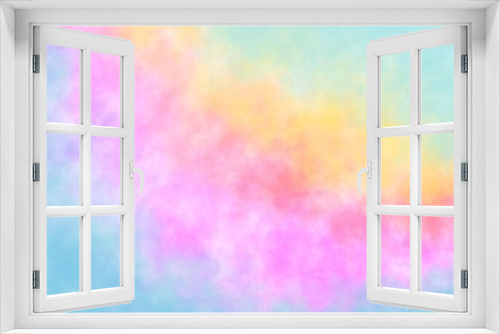 Fototapeta Naklejka Na Ścianę Okno 3D - Watercolor paint like gradient background pastel ombre style. Iridescent template for brochure, banner, wallpaper, mobile screen. Neon hologram theme	