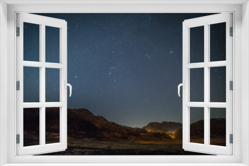 Fototapeta Naklejka Na Ścianę Okno 3D - 별이 반짝이는 밤 풍경