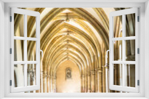 Fototapeta Naklejka Na Ścianę Okno 3D - Arcade of the german Gothic Cloister Cathedral