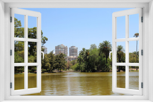 Fototapeta Naklejka Na Ścianę Okno 3D - Lake in Bosques de Palermo Park, Buenos Aires, Argentina.