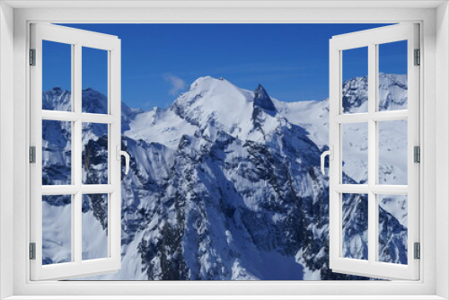 Fototapeta Naklejka Na Ścianę Okno 3D - mountain landscape, forest, snow, skiing, stones, rocks