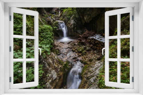 Fototapeta Naklejka Na Ścianę Okno 3D - steps in a clear cold waterfall